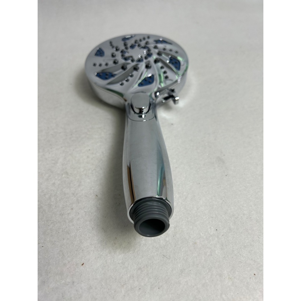Modern Chrome Handheld Shower Head Multi-Setting Spray 5 Inch Round Face Silver - Picture 2 of 9